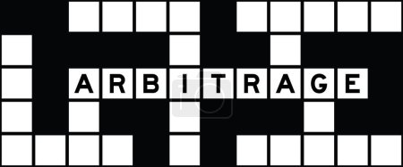 Ilustración de Alphabet letter in word arbitrage on crossword puzzle background - Imagen libre de derechos