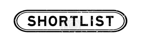 Ilustración de Grunge black shortlist word rubber seal stamp on white background - Imagen libre de derechos