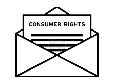 Illustration for Envelope and letter sign with word consumer rights as the headline - Royalty Free Image