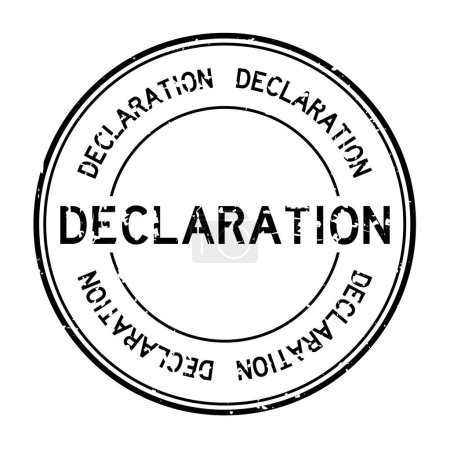 Illustration for Grunge black declaration word round rubber seal stamp on white background - Royalty Free Image