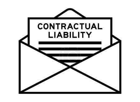 Ilustración de Envelope and letter sign with word contractual liability as the headline - Imagen libre de derechos
