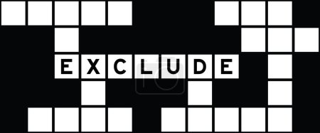 Téléchargez les illustrations : Alphabet letter in word exclude on crossword puzzle background - en licence libre de droit