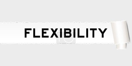 Téléchargez les illustrations : Ripped gray paper background that have word flexibility under torn part - en licence libre de droit