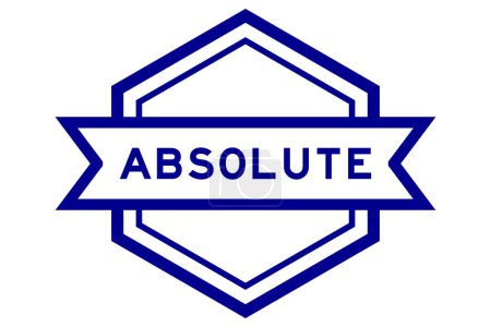 Téléchargez les illustrations : Vintage blue color hexagon label banner with word absolute on white background - en licence libre de droit