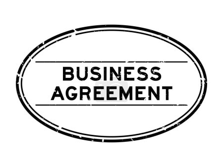 Ilustración de Grunge black business agreement word oval rubber seal stamp on white background - Imagen libre de derechos