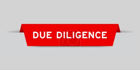 Illustration for Red color inserted label with word due diligence on gray background - Royalty Free Image