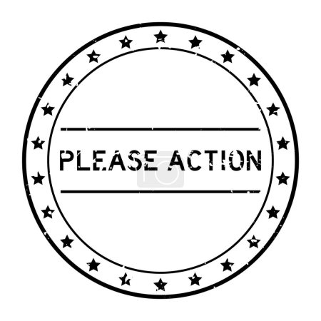 Ilustración de Grunge black please action word round rubber seal stamp on white background - Imagen libre de derechos
