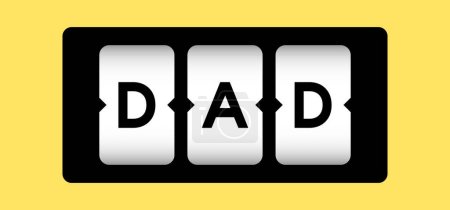 Ilustración de Black color in word dad on slot banner with yellow color background - Imagen libre de derechos