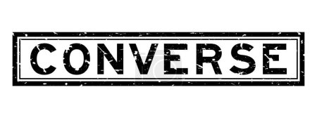 Téléchargez les illustrations : Grunge black converse word square rubber seal stamp on white background - en licence libre de droit