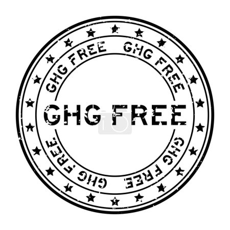 Ilustración de Grunge black GHG (Abbreviation of greenhouse gas) free word round rubber seal stamp on white background - Imagen libre de derechos