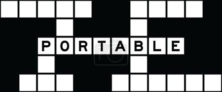 Ilustración de Alphabet letter in word portable on crossword puzzle background - Imagen libre de derechos