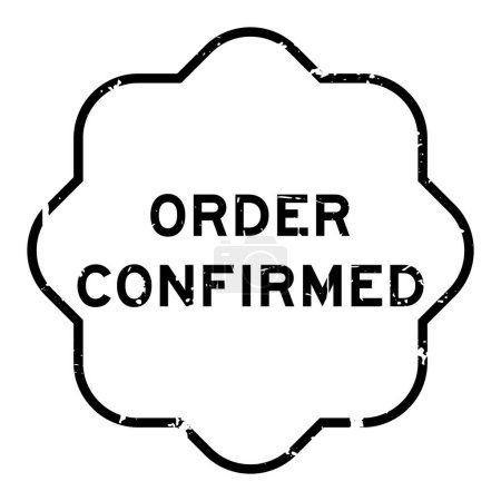 Illustration for Grunge black order confirmed word rubber seal stamp on white background - Royalty Free Image
