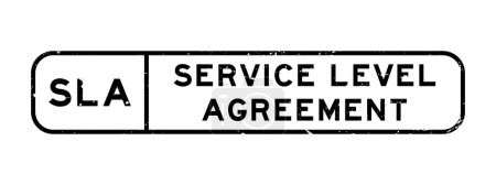 Illustration for Grunge black SLA Service level agreement word square rubber seal stamp on white background - Royalty Free Image