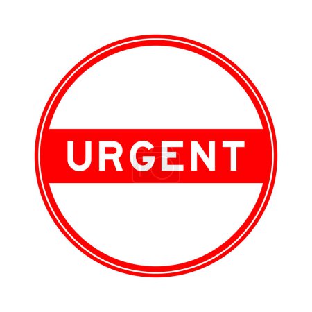 Ilustración de Red color round seal sticker in word urgent on white background - Imagen libre de derechos