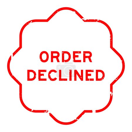 Illustration for Grunge red order declined word rubber seal stamp on white background - Royalty Free Image