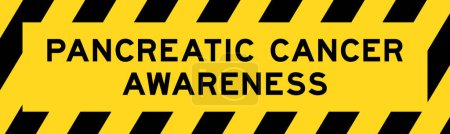 Téléchargez les illustrations : Yellow and black color with line striped label banner with word pancreatic cancer awareness - en licence libre de droit