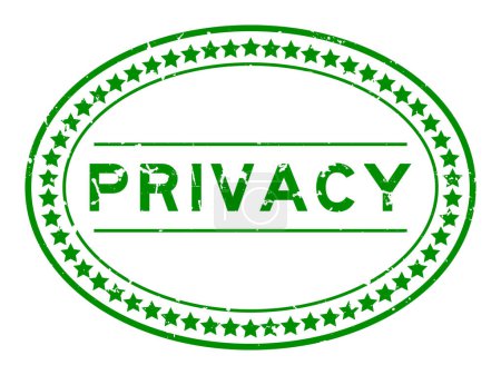 Ilustración de Grunge green privacy word oval rubber seal stamp on white background - Imagen libre de derechos
