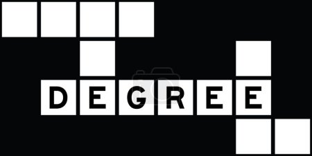 Ilustración de Alphabet letter in word degree on crossword puzzle background - Imagen libre de derechos
