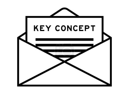 Téléchargez les illustrations : Envelope and letter sign with word key concept as the headline - en licence libre de droit