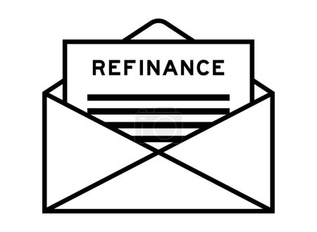 Téléchargez les illustrations : Envelope and letter sign with word refinance as the headline - en licence libre de droit