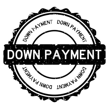 Illustration for Grunge black down payment word round rubber seal stamp on white background - Royalty Free Image