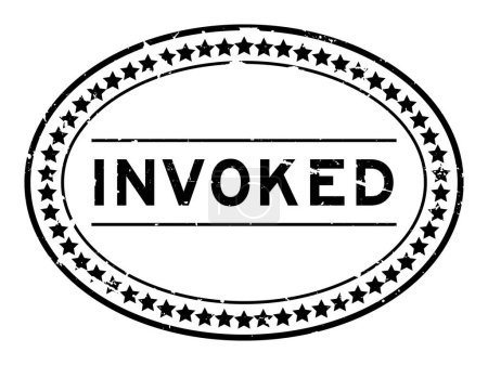 Téléchargez les illustrations : Grunge noir mot invoqué timbre de joint en caoutchouc ovale sur fond blanc - en licence libre de droit
