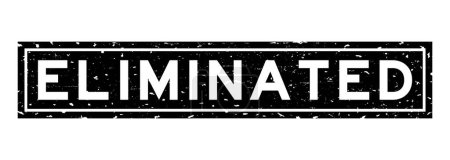 Téléchargez les illustrations : Grunge black eliminated word square rubber seal stamp on white background - en licence libre de droit