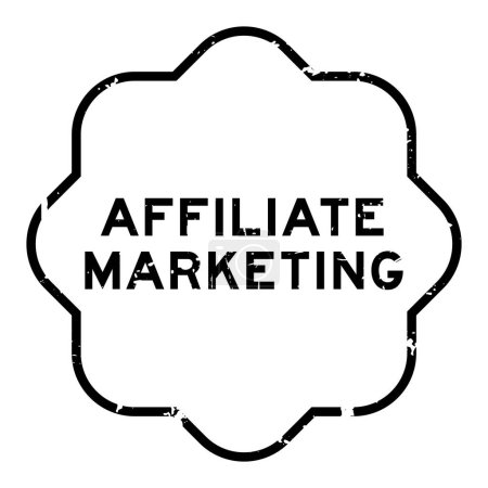 Illustration for Grunge black affiliate marketing word round seal stamp on white background - Royalty Free Image