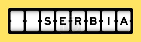 Téléchargez les illustrations : Couleur noire dans le mot serbia sur la bannière de fente avec fond de couleur jaune - en licence libre de droit