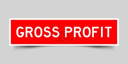Téléchargez les illustrations : Sticker label with word gross profit in red color on gray background - en licence libre de droit