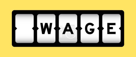 Ilustración de Color negro en el salario de la palabra en banner de ranura con fondo de color amarillo - Imagen libre de derechos