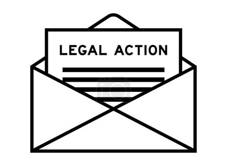 Téléchargez les illustrations : Envelope and letter sign with word legal action as the headline - en licence libre de droit