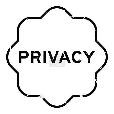 Ilustración de Grunge sello de sello de goma palabra privacidad negro sobre fondo blanco - Imagen libre de derechos