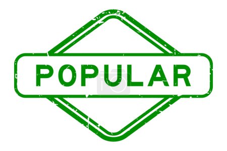 Téléchargez les illustrations : Grunge green popular word rubbber seal stamp on white background - en licence libre de droit