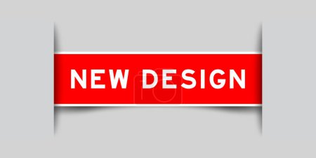 Illustration for Green color square label sticker with word new design that inserted in gray background - Royalty Free Image