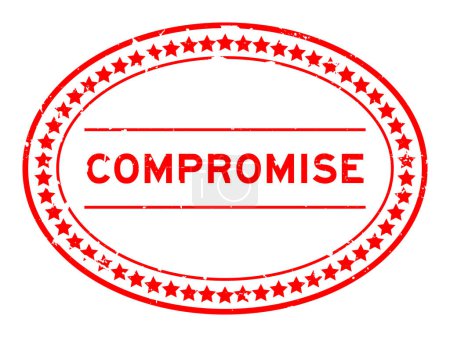 Téléchargez les illustrations : Grunge red compromise word oval rubber seal stamp on white background - en licence libre de droit
