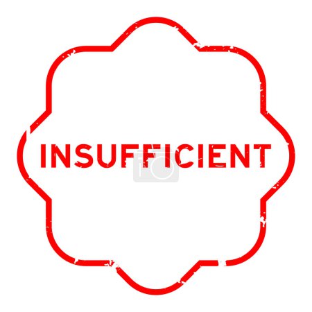 Ilustración de Grunge red insufficient word round seal stamp on white background - Imagen libre de derechos