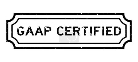 Ilustración de Grunge black GAAP (Abreviatura de principios contables generalmente aceptados) sello de sello de goma palabra certificada sobre fondo blanco - Imagen libre de derechos