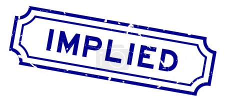 Ilustración de Grunge azul palabra implícita sello de goma sobre fondo blanco - Imagen libre de derechos