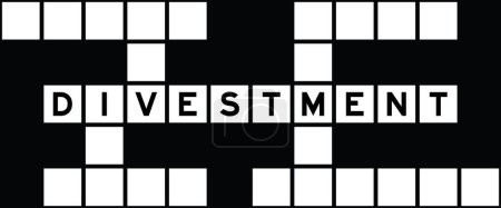 Téléchargez les illustrations : Alphabet letter in word divestment on crossword puzzle background - en licence libre de droit