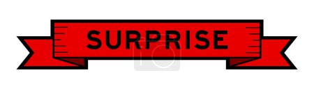 Ilustración de Ribbon label banner with word surprise in red color on white background - Imagen libre de derechos
