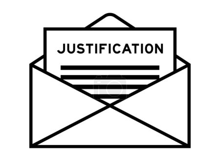 Ilustración de Envelope and letter sign with word justification as the headline - Imagen libre de derechos