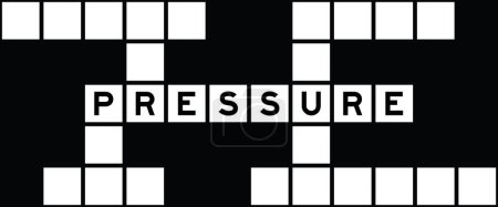 Illustration for Alphabet letter in word pressure on crossword puzzle background - Royalty Free Image