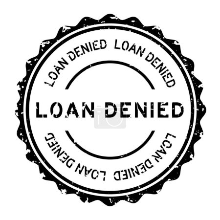 Illustration for Grunge black loan denied word round rubber seal stamp on white background - Royalty Free Image