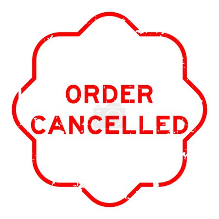 Illustration for Grunge red order cancelled word rubber seal stamp on white background - Royalty Free Image