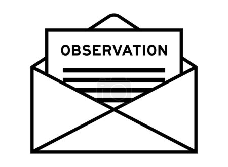 Ilustración de Envelope and letter sign with word observation as the headline - Imagen libre de derechos