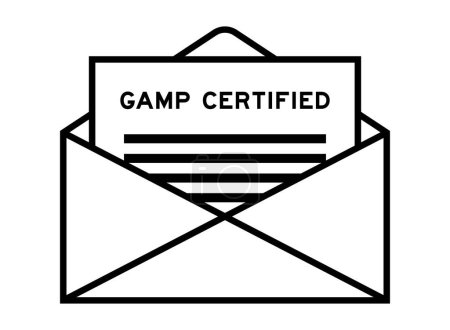 Illustration for Envelope and letter sign with word GAMP (Abbreviation of Good Automated Manufacturing Practice) certified as the headline - Royalty Free Image