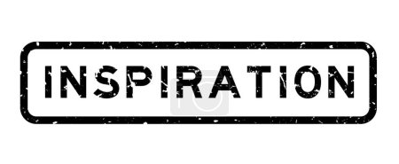 Téléchargez les illustrations : Grunge mot d'inspiration noire tampon d'étanchéité en caoutchouc carré sur fond blanc - en licence libre de droit