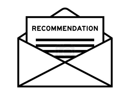 Enveloppe et lettre signe avec le mot recommandation comme titre