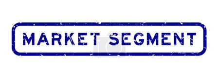 Illustration for Grunge blue market segment word square rubber seal stamp on white background - Royalty Free Image